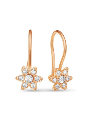 Серьги бижутерия, покрытие - золочение, вставка - стекло ювелирное preciosa