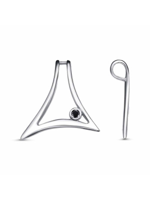 Подвеска серебро 925 пробы, покрытие - платинирование, вставка - фианит (недрагоценный камень)