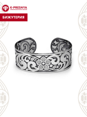 Браслет бижутерия, покрытие - серебрение с оксидированием, без вставок