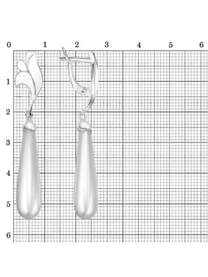 Серьги бижутерия, покрытие - серебрение, отделка - эмаль, вставка - имитация жемчуга