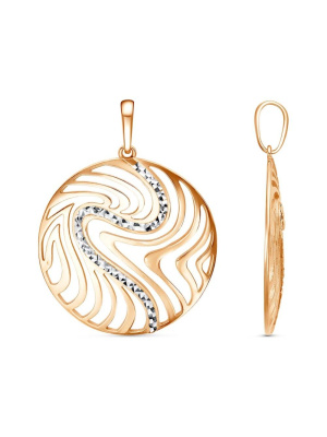 Подвеска бижутерия, покрытие - золочение, отделка - алмазная грань, без вставок