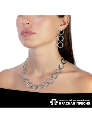 Серьги серебро 925 пробы, покрытие - оксидирование, без вставок