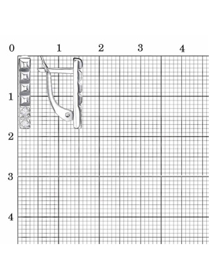 Серьги серебро 925 пробы, покрытие - платинирование, вставка - фианит (недрагоценный камень)