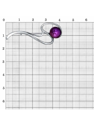 Брошь бижутерия, покрытие - платинирование, вставка - культивированный жемчуг