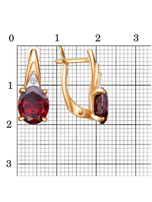 Серьги бижутерия, покрытие - золочение, выборочное родирование