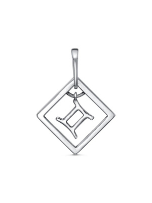 Подвеска"близнецы" серебро 925 пробы, покрытие - оксидирование, без вставок