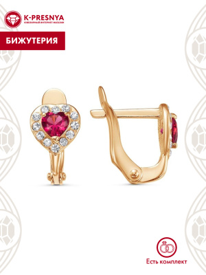 Серьги бижутерия, покрытие - золочение, вставка - стекло ювелирное, стекло ювелирное preciosa