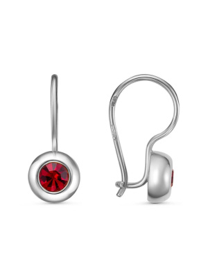 Серьги бижутерия, покрытие - серебрение, вставка - стекло ювелирное preciosa