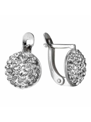 Серьги серебро 925 пробы, без покрытия, вставка - стекло ювелирное preciosa