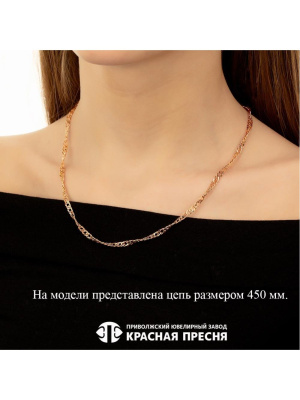 Цепь серебро 925 пробы, покрытие - золочение, без вставок