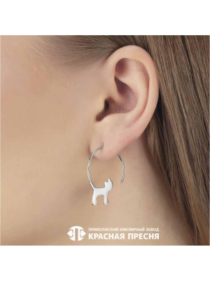 Серьги серебро 925 пробы, покрытие - золочение, без вставок