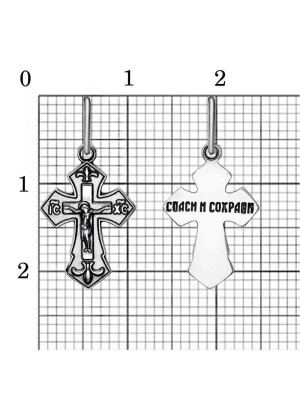 Подвеска серебро 925 пробы, покрытие - оксидирование, без вставок