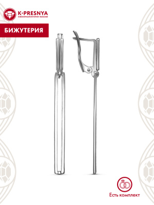 Серьги бижутерия, покрытие - серебрение с оксидированием, без вставок