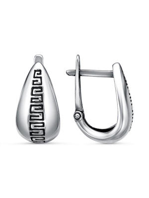 Серьги серебро 925 пробы, покрытие - оксидирование, без вставок