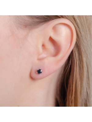 Серьги серебро 925 пробы, без покрытия, вставка - фианит (недрагоценный камень)