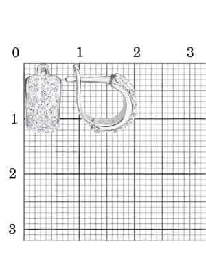 Серьги бижутерия, покрытие - серебрение, вставка - стекло ювелирное preciosa