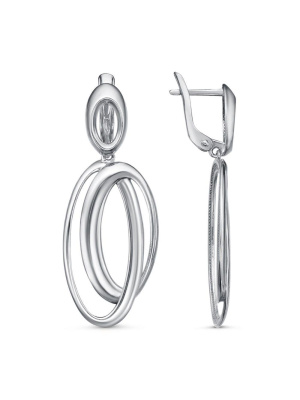 Серьги бижутерия, покрытие - платинирование, без вставок