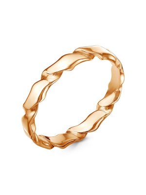 Кольцо бижутерия, покрытие - золочение, без вставок