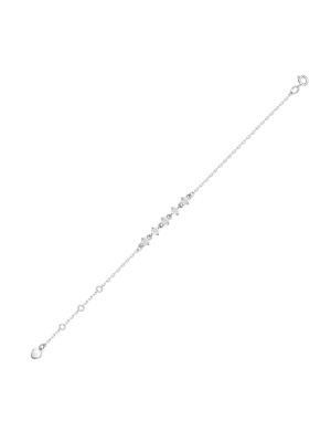 Браслет серебро 925 пробы, покрытие - родирование, вставка - фианит (недрагоценный камень)