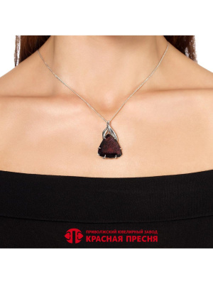 Брошь серебро 925 пробы, покрытие - оксидирование, вставка - стекло ювелирное собственной огранки