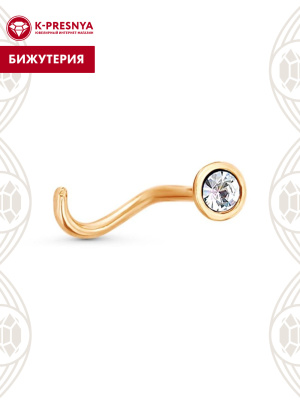 Пирсинг бижутерия, покрытие - золочение, вставка - стекло ювелирное preciosa