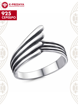 Кольцо серебро 925 пробы, покрытие - оксидирование, без вставок