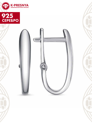 Серьги серебро 925 пробы, покрытие - родирование, без вставок