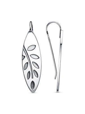 Серьги бижутерия, покрытие - серебрение с оксидированием, без вставок