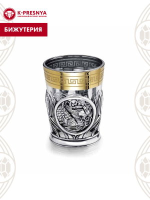 Стопка "рыбалка" бижутерия, покрытие - серебрение с оксидированием, без вставок