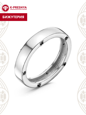 Кольцо бижутерия, покрытие - платинирование, вставка - фианит (недрагоценный камень)