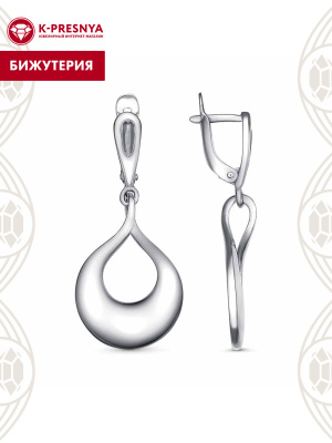 Серьги бижутерия, покрытие - платинирование, без вставок