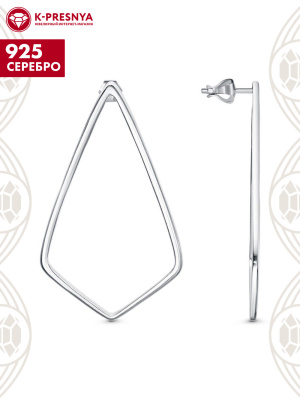 Серьги серебро 925 пробы, покрытие - оксидирование, без вставок