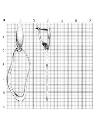 Серьги серебро 925 пробы, покрытие - оксидирование, вставка - фианит (недрагоценный камень)