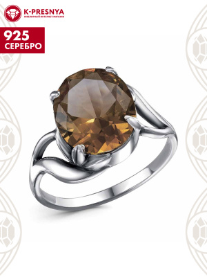 Кольцо серебро 925 пробы, покрытие - оксидирование, вставка - искусственный султанит