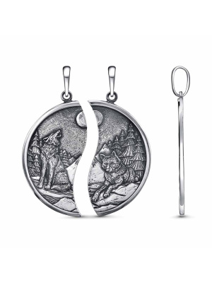 Подвеска серебро 925 пробы, покрытие - оксидирование, без вставок