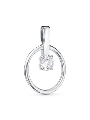 Подвеска бижутерия, покрытие - серебрение с оксидированием, вставка - фианит (недрагоценный камень)