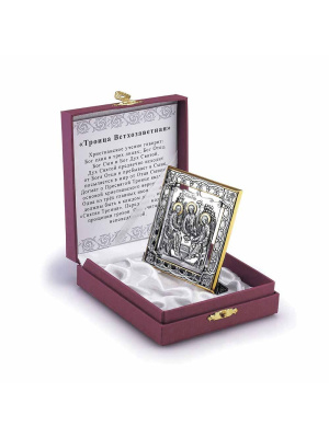 Икона серебро 925 пробы, покрытие - оксидирование, выборочное золочение, без вставок