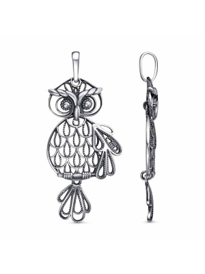 Подвеска серебро 925 пробы, покрытие - оксидирование, без вставок