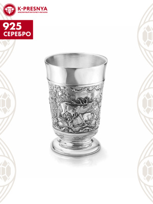 Стакан серебро 925 пробы, покрытие - оксидирование, без вставок