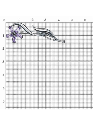 Брошь бижутерия, покрытие - серебрение с оксидированием, вставка - фианит (недрагоценный камень)
