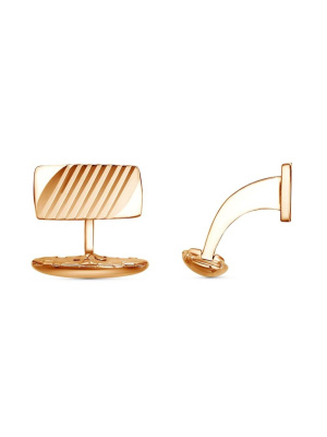 Запонки серебро 925 пробы, покрытие - золочение, без вставок