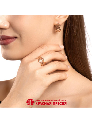 Серьги серебро 925 пробы, покрытие - золочение, без вставок