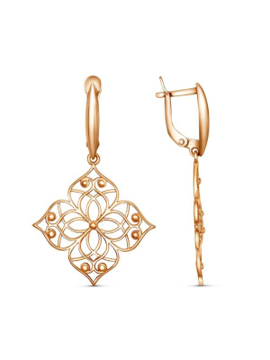 Серьги бижутерия, покрытие - золочение, без вставок