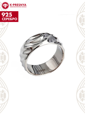 Кольцо серебро 925 пробы, покрытие - родирование, без вставок