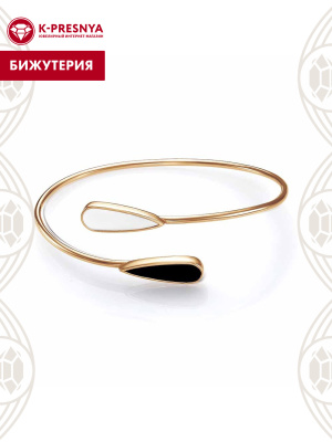 Браслет бижутерия, покрытие - золочение, отделка - эмаль, без вставок