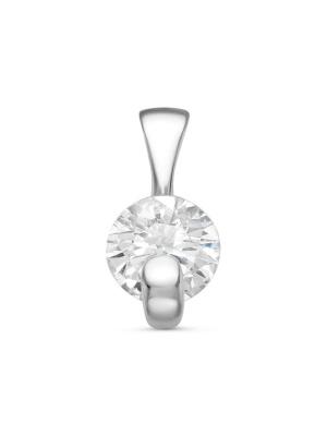 Подвеска серебро 925 пробы, покрытие - родирование, вставка - фианит (недрагоценный камень)