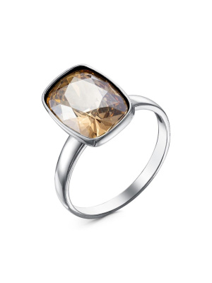 Кольцо бижутерия, покрытие - серебрение с оксидированием, вставка - ювелирное стекло европейской огранки