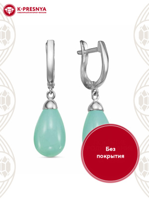 Серьги серебро 925 пробы, без покрытия, вставка - искусственная бирюза