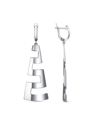 Серьги бижутерия, покрытие - платинирование, без вставок