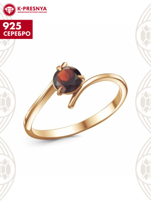 Кольцо серебро 925 пробы, покрытие - золочение, вставка - фианит (недрагоценный камень)